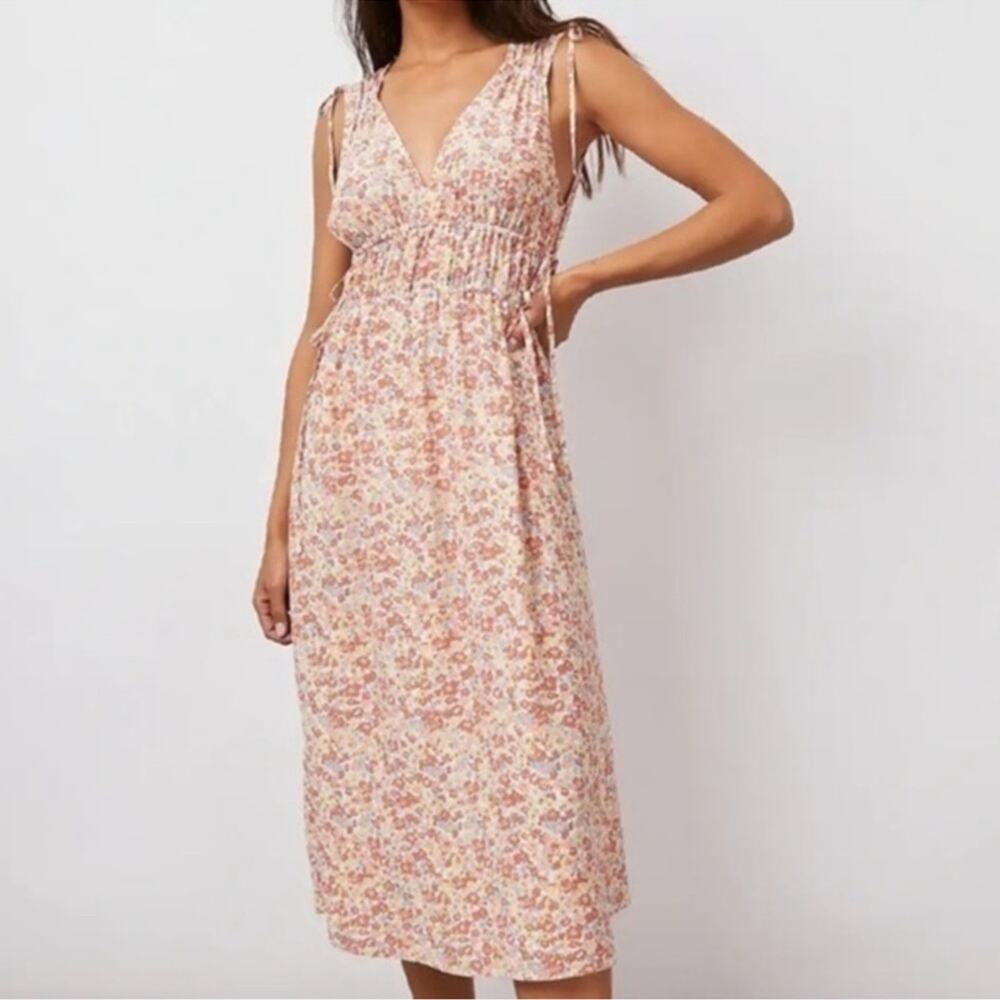 Rails Floral Midi Dress - Pink and White